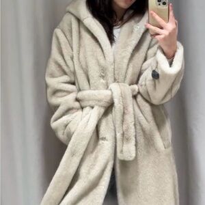 Zara faux fur hooded jacket